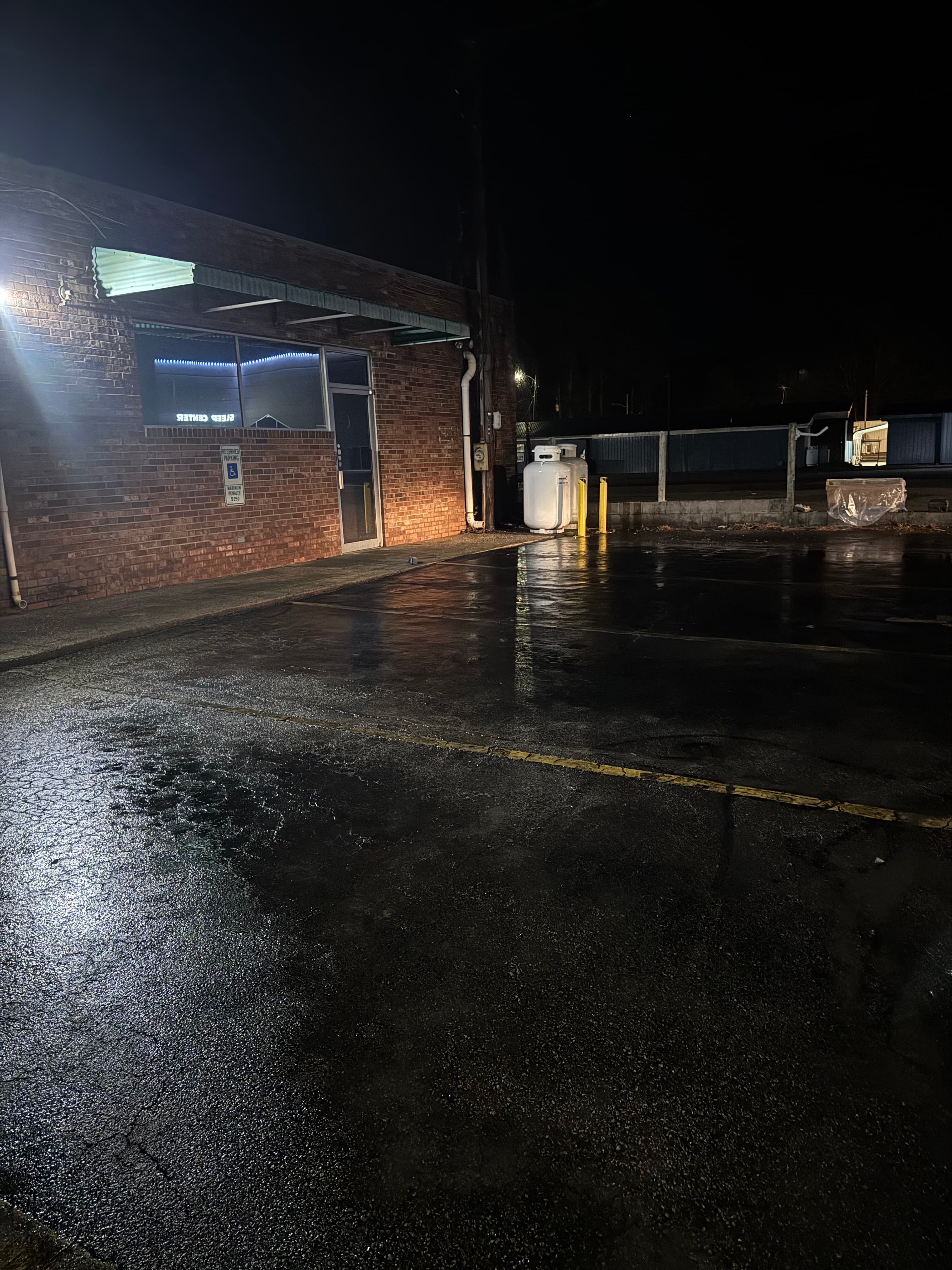 Clean commercial parking lot after pressure washing by Max Pressure in Fayetteville NC