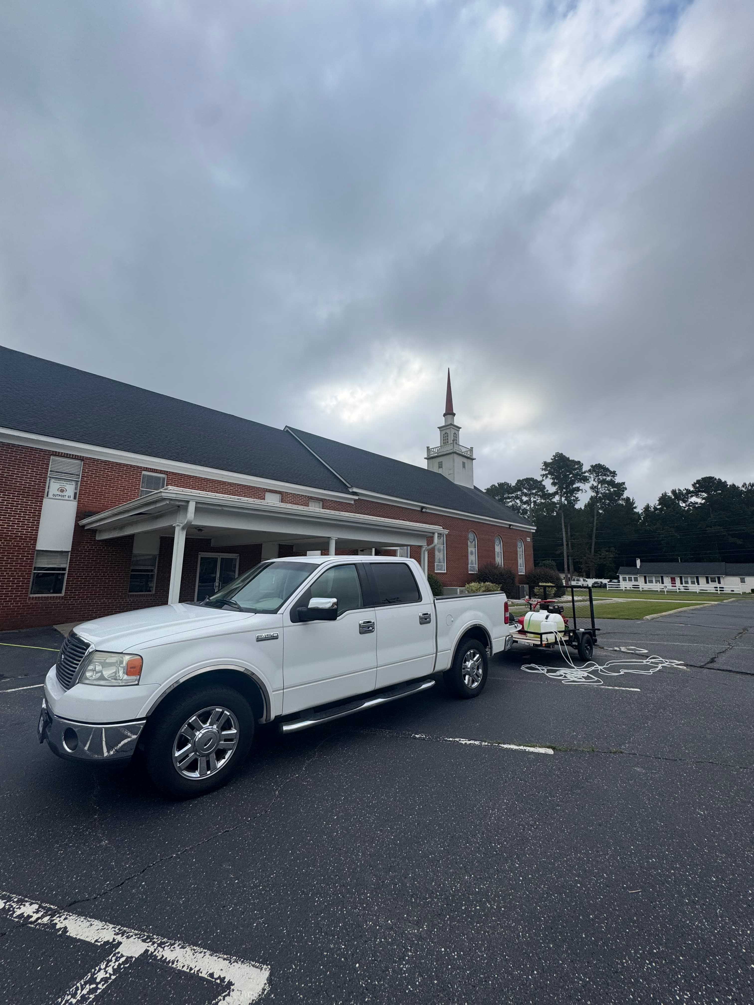 Max Pressure truck and equipment on a church facility cleaning job in Fayetteville NC