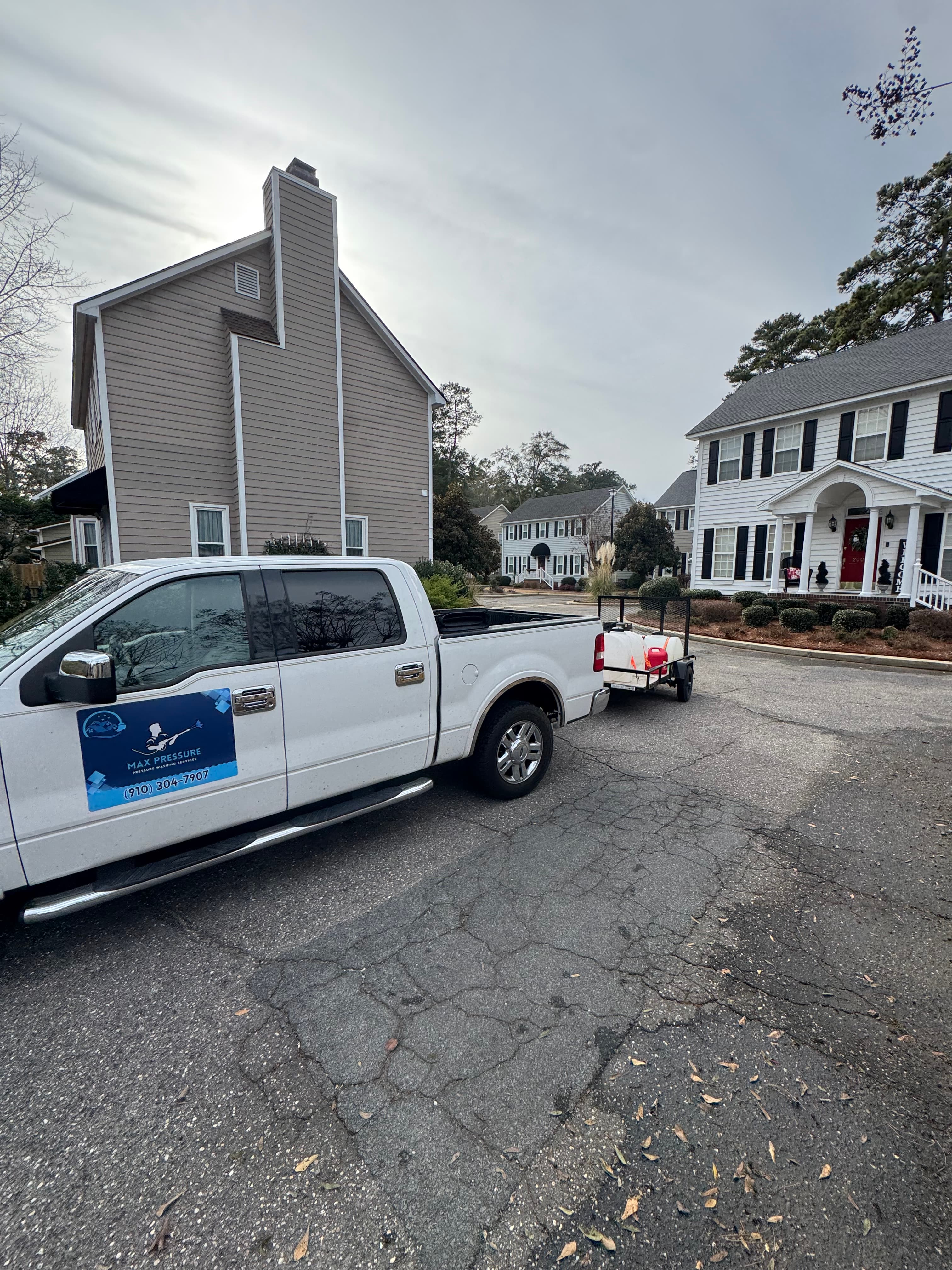 Max Pressure equipment set up for HOA and community common area cleaning in Fayetteville NC